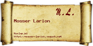 Mosser Larion névjegykártya